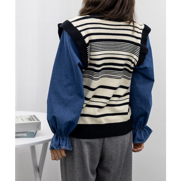 ドッキングニット ボーダーニットトップス | Miniministore | 詳細画像10 