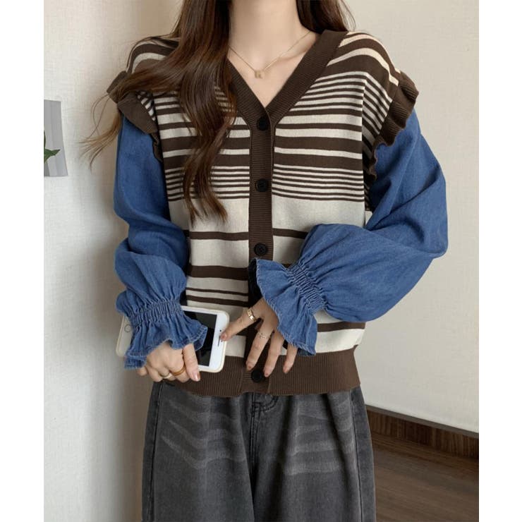 ドッキングニット ボーダーニットトップス | Miniministore | 詳細画像5 