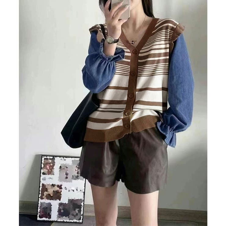 ドッキングニット ボーダーニットトップス | Miniministore | 詳細画像7 