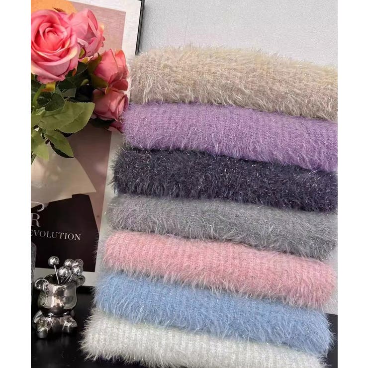 ラメシャギーニットトップス Vネック秋冬 | Miniministore | 詳細画像20 