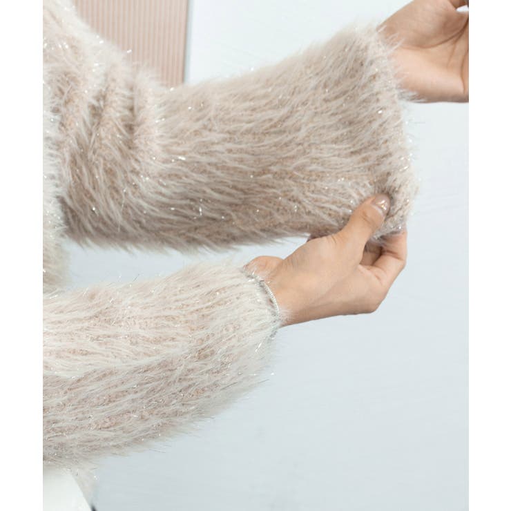 ラメシャギーニットトップス Vネック秋冬 | Miniministore | 詳細画像23 