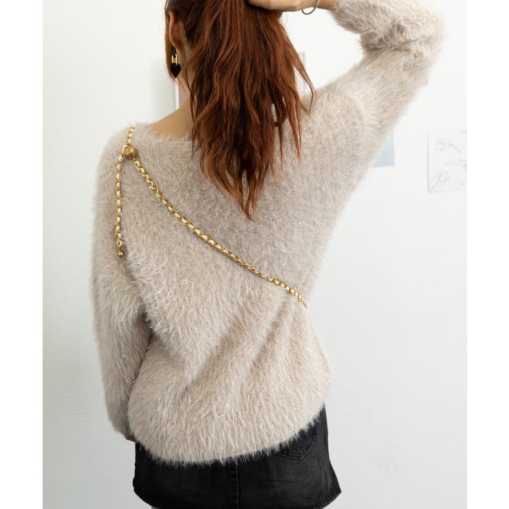 ラメシャギーニットトップス Vネック秋冬 | Miniministore | 詳細画像25 