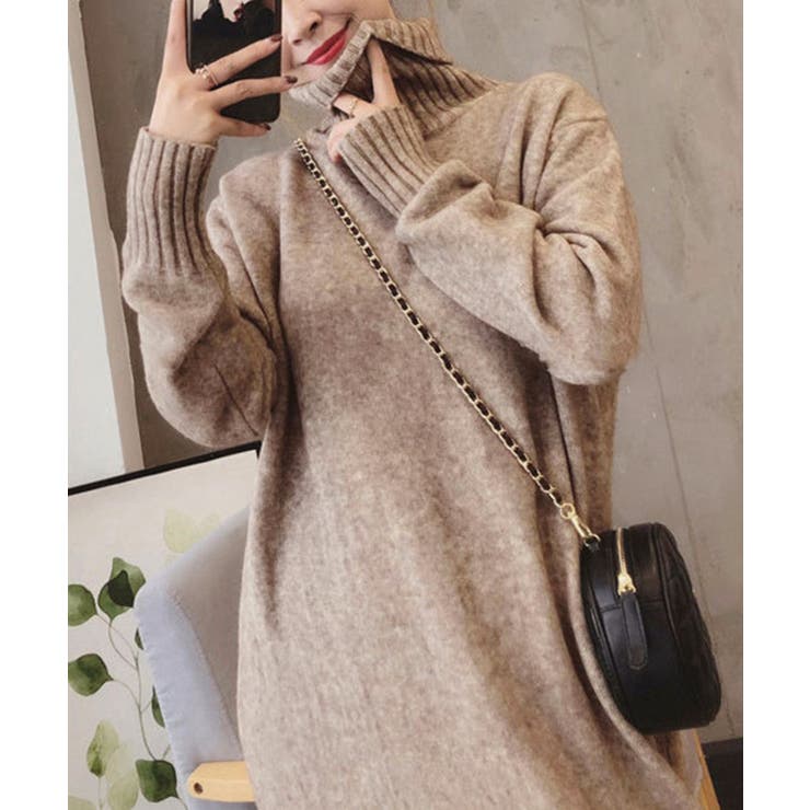 ハイネックニットワンピースゆったり秋冬服 | Miniministore | 詳細画像2 