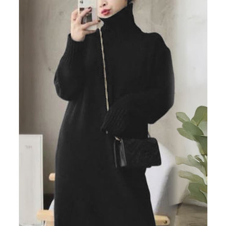 ハイネックニットワンピースゆったり秋冬服 | Miniministore | 詳細画像6 