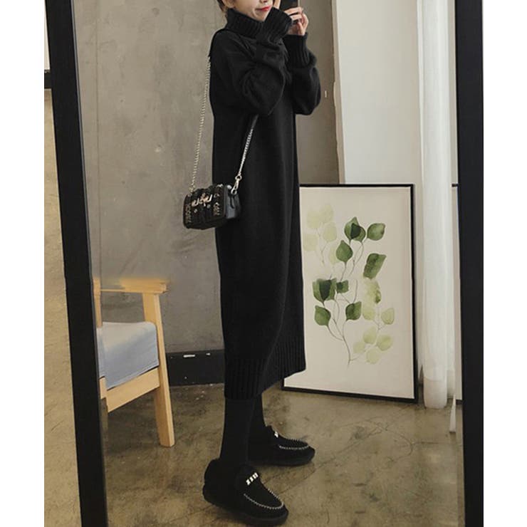 ハイネックニットワンピースゆったり秋冬服 | Miniministore | 詳細画像8 