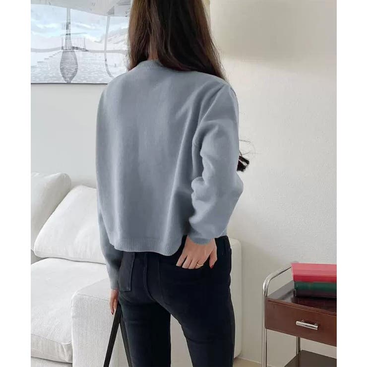 リボンボタンニットカーディガン秋冬服長袖 | Miniministore | 詳細画像3 