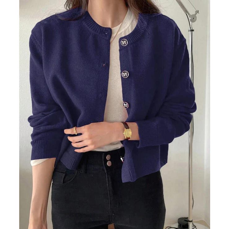 リボンボタンニットカーディガン秋冬服長袖 | Miniministore | 詳細画像5 
