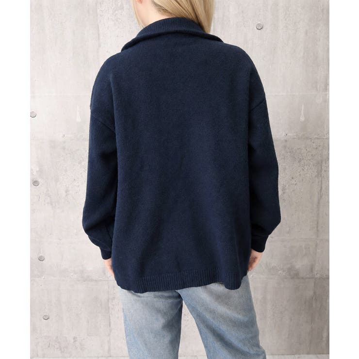 ダブルジップニットカーディガン長袖ニットアウターメタルボタン ゆったり無地トップ… | SUNSHINE CLOSET | 詳細画像36 