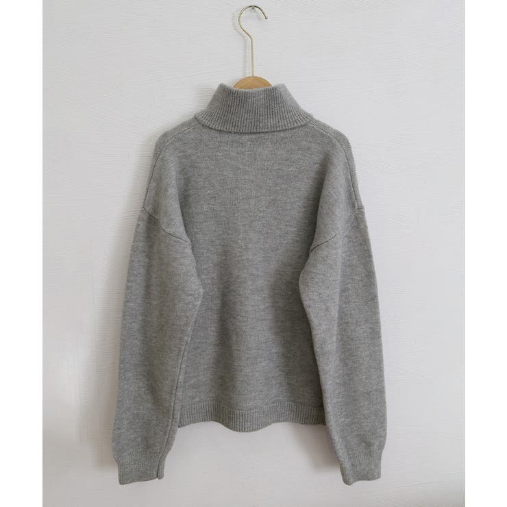 ダブルジップニットカーディガン長袖ニットアウターメタルボタン ゆったり無地トップ… | SUNSHINE CLOSET | 詳細画像38 