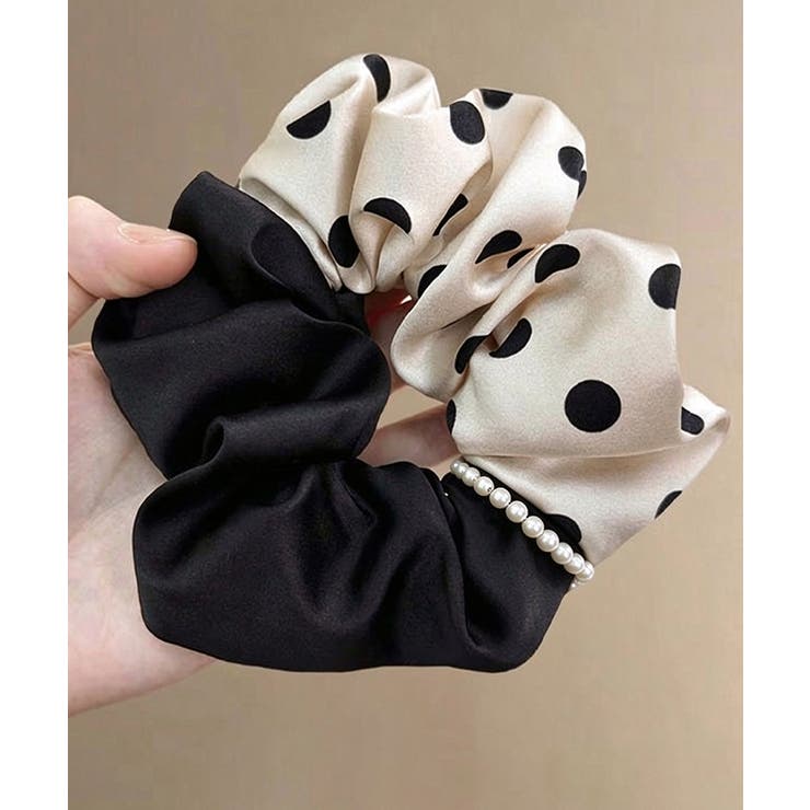 ドット柄シュシュサテンパールヘアゴム上品 | Miniministore | 詳細画像5 