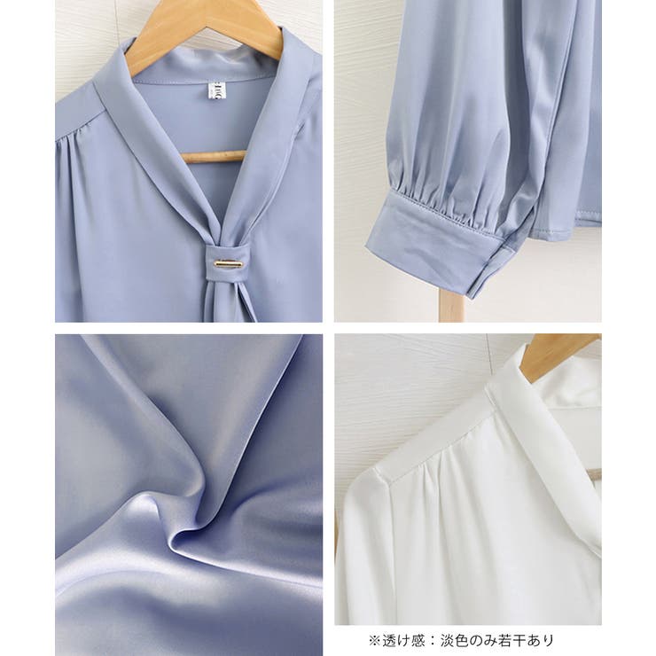 ボウタイ ブラウス レディース Vネック | Miniministore | 詳細画像47 