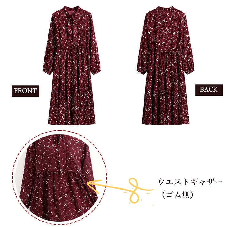 小花柄 ボウタイワンピース レディース春 | Miniministore | 詳細画像3 