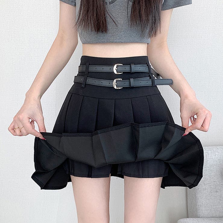 【人気沸騰】 プリーツミニスカート インナーパンツ付き[品番：II000010600 スカート