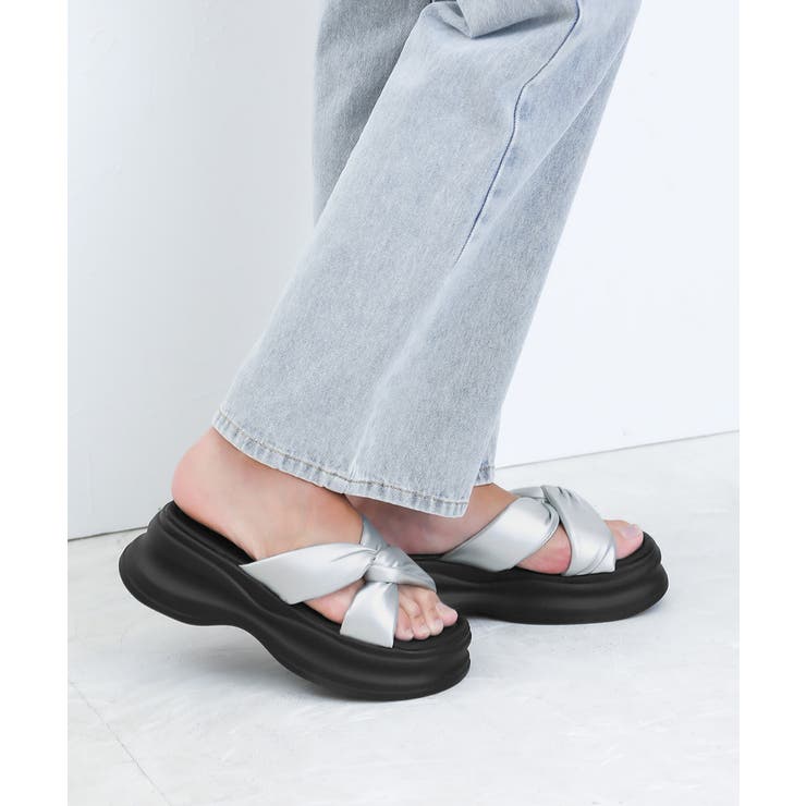 厚底サンダル クロスベルトサンダル韓国風[品番：II000011793