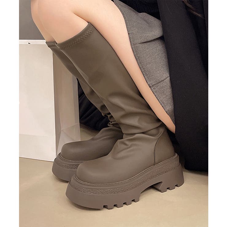 ロングブーツ 厚底ブーツ バックジップ美脚[品番：II000012225]｜Miniministore（ミニミニストア）のレディースファッション通販｜SHOPLIST（ショップリスト）