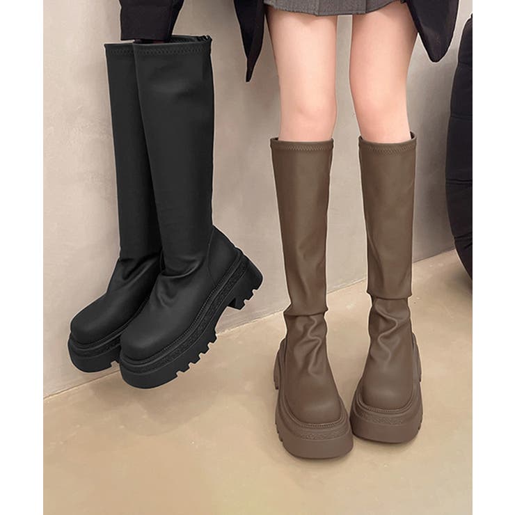 ロングブーツ 厚底ブーツ バックジップ美脚[品番：II000012225]｜Miniministore（ミニミニストア）のレディースファッション通販｜SHOPLIST（ショップリスト）