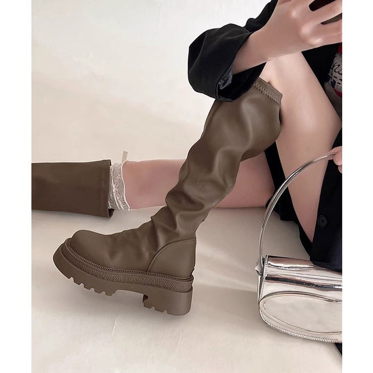 ロングブーツ 厚底ブーツバックジップ美脚 | Miniministore | 詳細画像9 