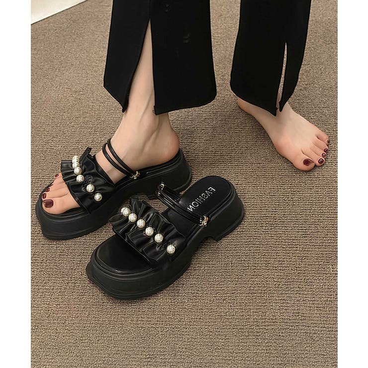 フリルサンダル厚底パールサンダル2way | Miniministore | 詳細画像2 