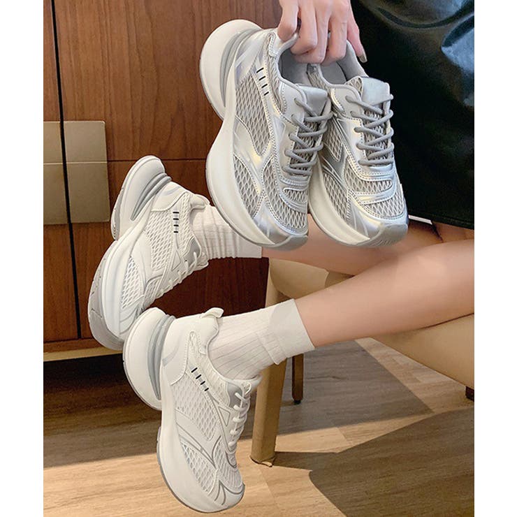 厚底スニーカー軽量メッシュスニーカー美脚 | Miniministore | 詳細画像13 