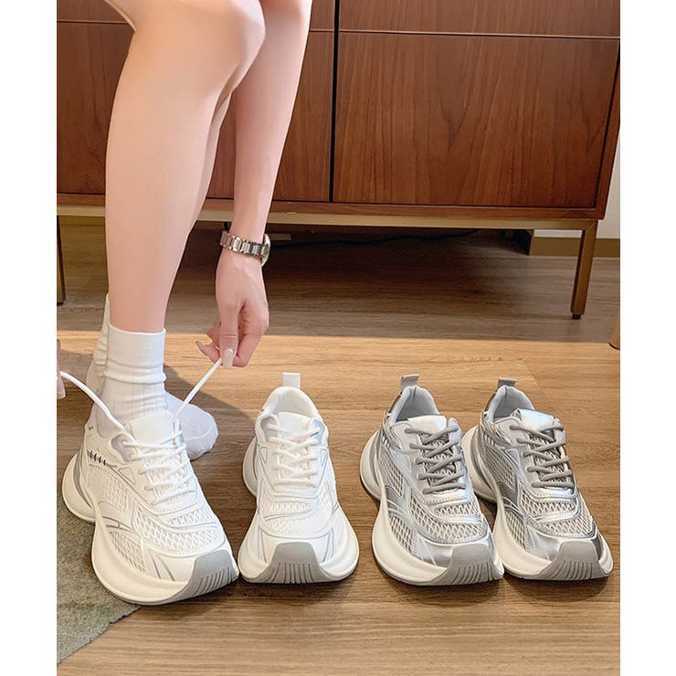 厚底スニーカー軽量メッシュスニーカー美脚 | Miniministore | 詳細画像15 