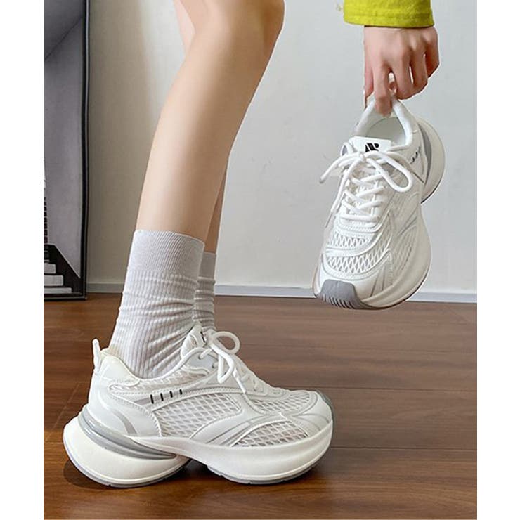 厚底スニーカー軽量メッシュスニーカー美脚 | Miniministore | 詳細画像17 