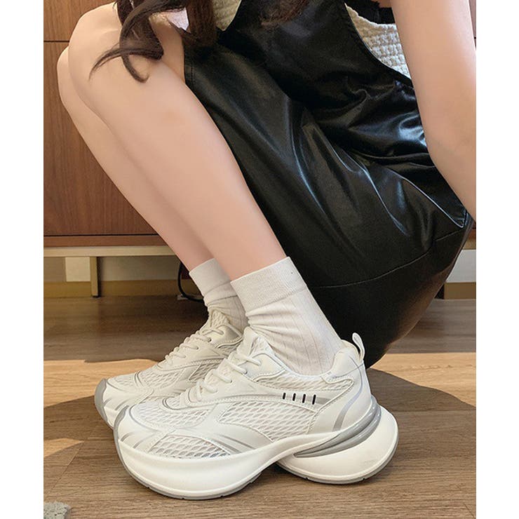 厚底スニーカー軽量メッシュスニーカー美脚 | Miniministore | 詳細画像3 