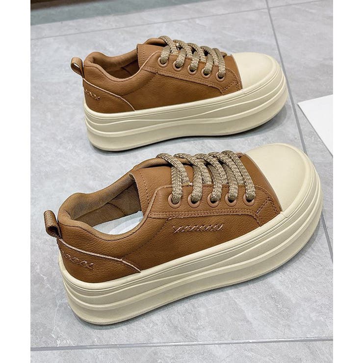 厚底ローカットスニーカー配色レディース靴 | Miniministore | 詳細画像29 