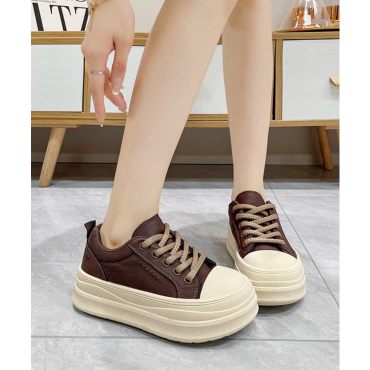 厚底ローカットスニーカー配色レディース靴 | Miniministore | 詳細画像6 