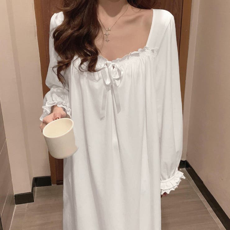 パジャマ レディース ワンピース 春夏秋[品番：II000010398
