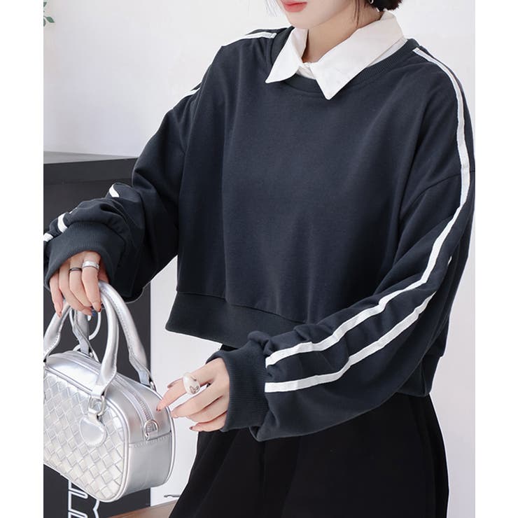 ショート丈 サイドラインスウェット裏起毛 miniministore ショート丈 サイドラインスウェット裏起毛