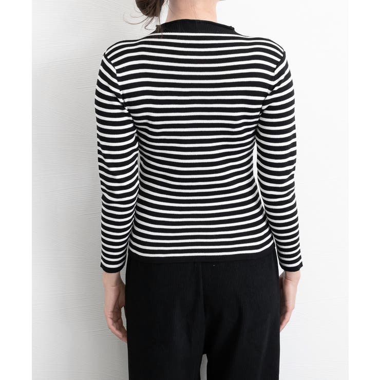 ボーダー柄ニットロールネックプルオーバー | Miniministore | 詳細画像22 