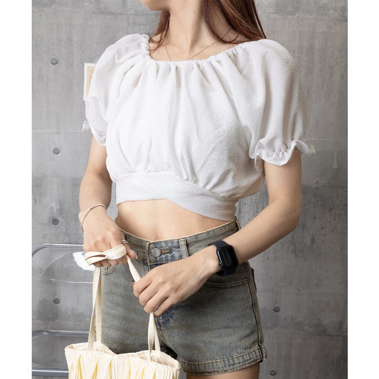 オフショルダーブラウス バックリボン夏服 | Miniministore | 詳細画像16 