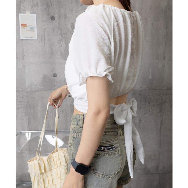 オフショルダーブラウス バックリボン夏服 | Miniministore | 詳細画像17 