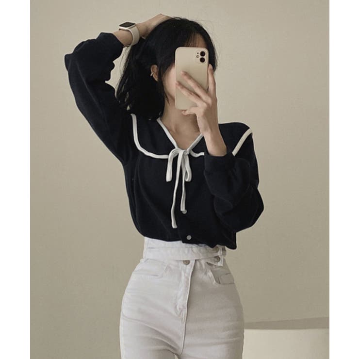 ビッグ襟ブラウス リボンタイブラウス長袖 | Miniministore | 詳細画像7 