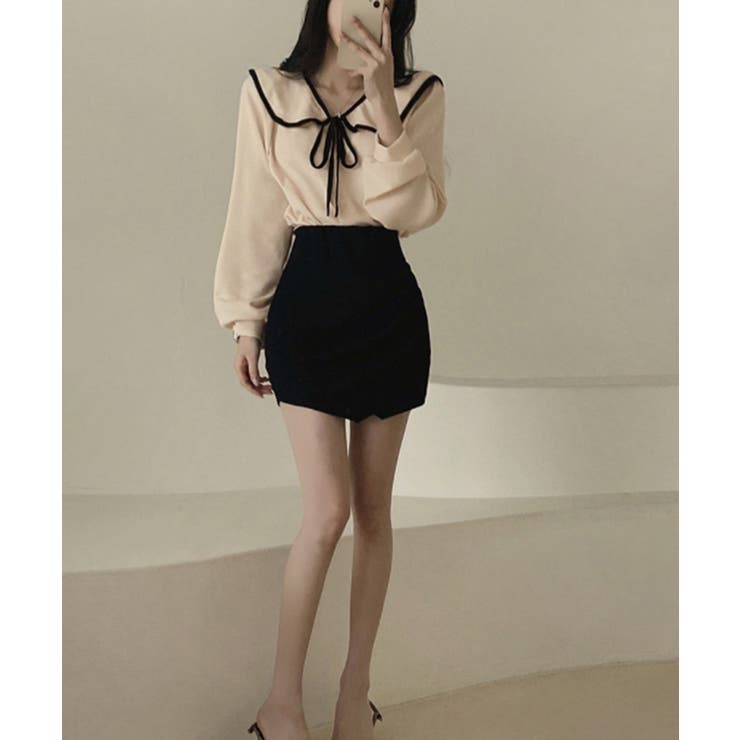 ビッグ襟ブラウス リボンタイブラウス長袖 | Miniministore | 詳細画像9 