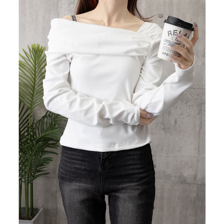 ワンオフショルダーTシャツ肩出しトップス | Miniministore | 詳細画像18 