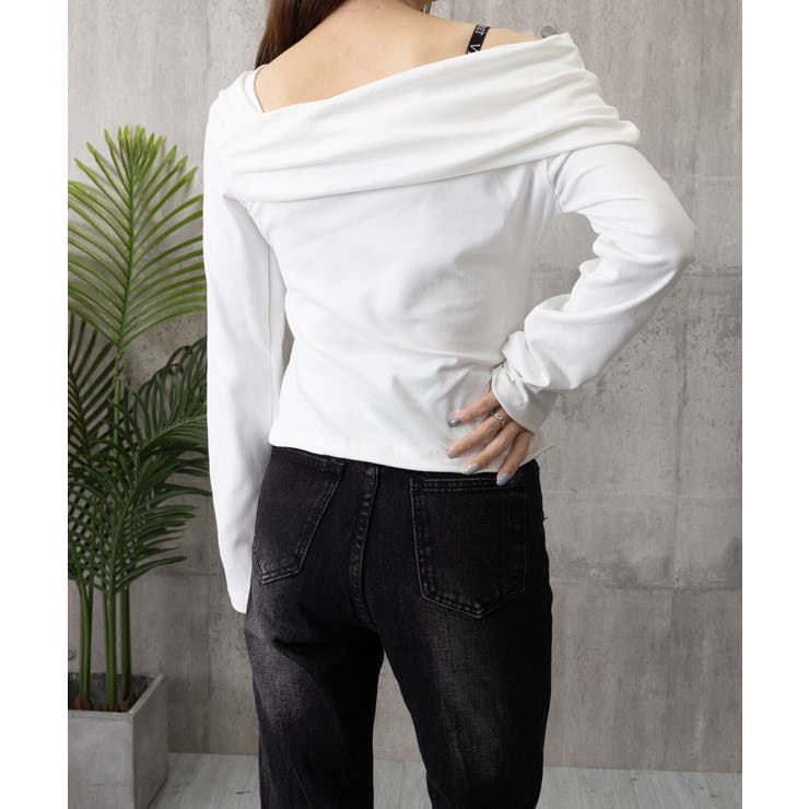 ワンオフショルダーTシャツ肩出しトップス | Miniministore | 詳細画像22 