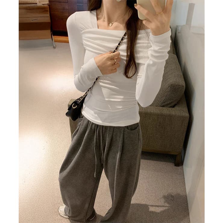 ワンオフショルダーTシャツ肩出しトップス | Miniministore | 詳細画像5 