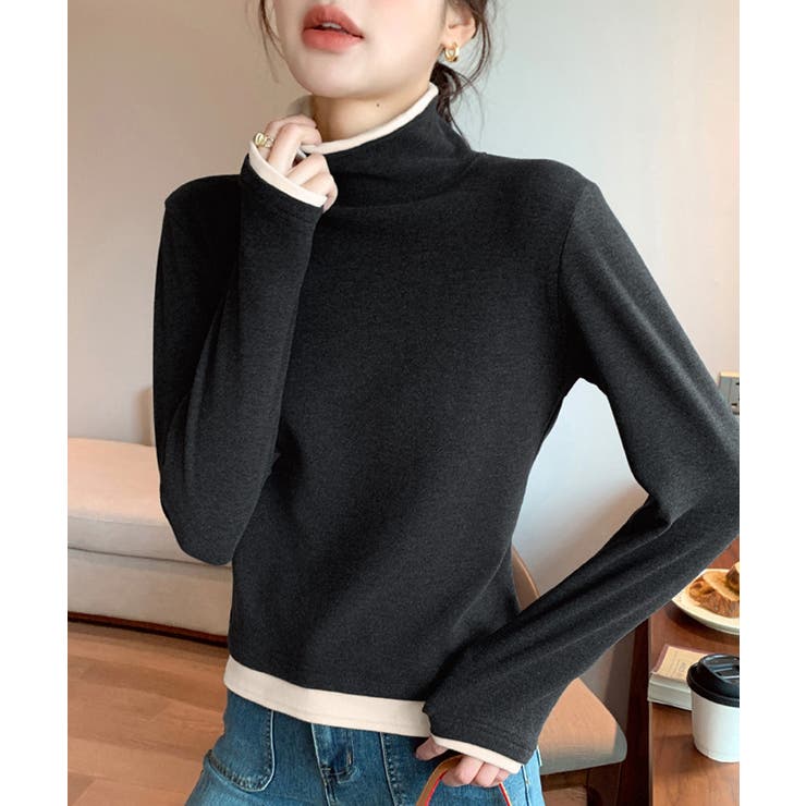 ハイネックトップス レイヤード風 長袖T | Miniministore | 詳細画像10 
