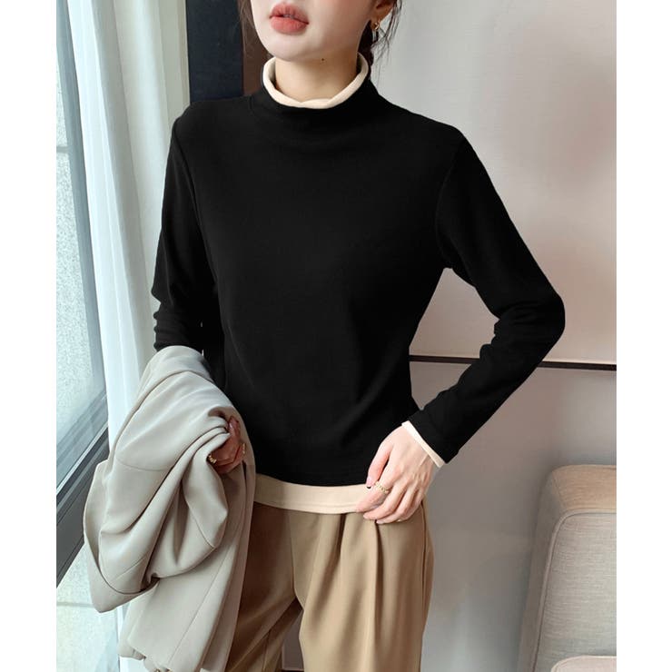 ハイネックトップス レイヤード風 長袖T | Miniministore | 詳細画像2 