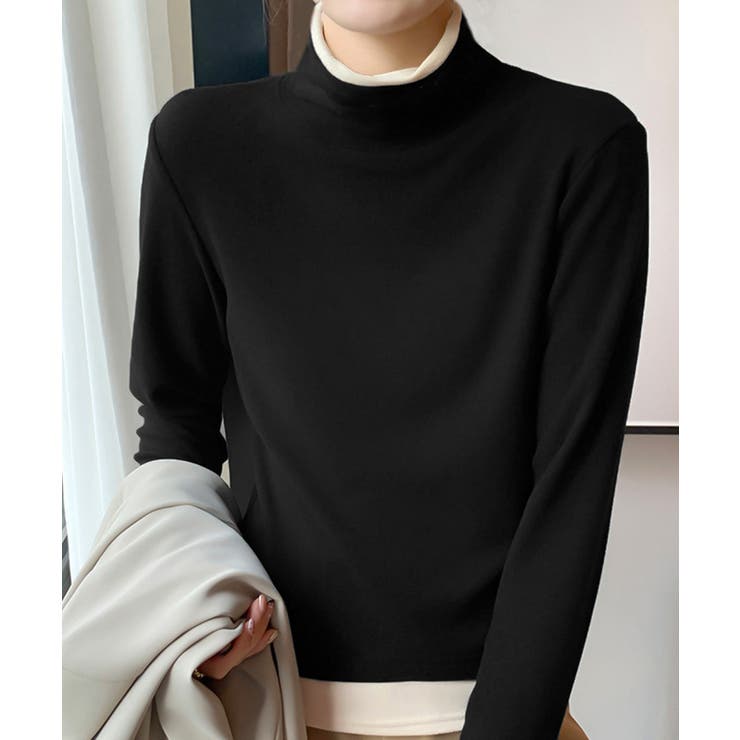 ハイネックトップス レイヤード風 長袖T | Miniministore | 詳細画像4 