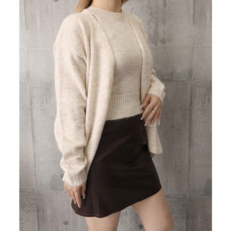 ゆったり長袖ニットカーディガン 秋冬セットアップレディース無地ニットトップス レ… | SUNSHINE CLOSET | 詳細画像19 
