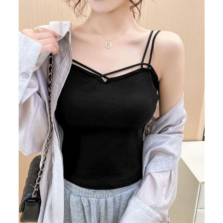 カップ付きキャミソール ダブルストラップ | Miniministore | 詳細画像7 