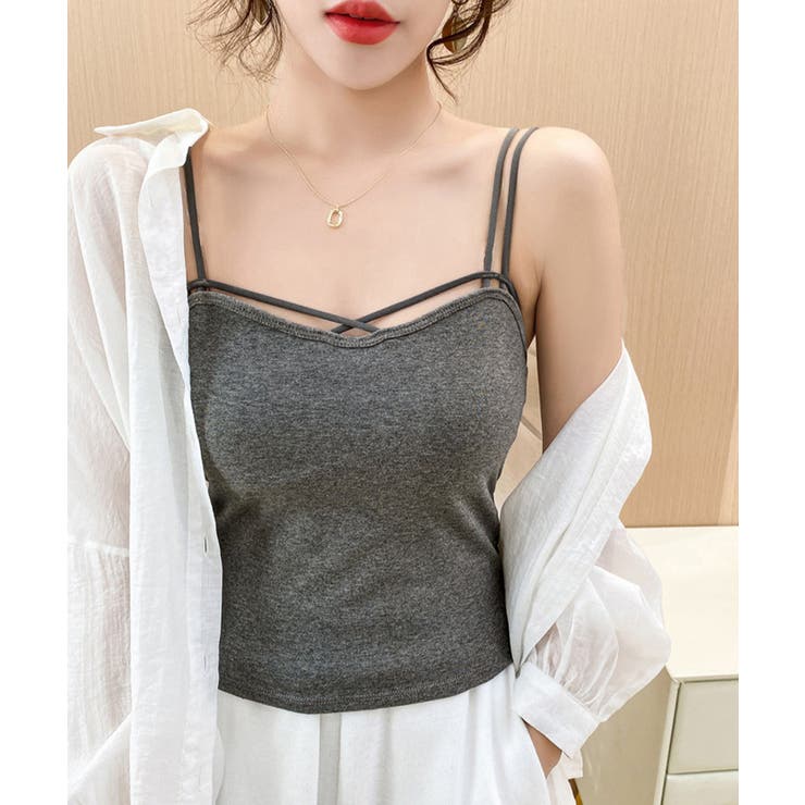 カップ付きキャミソール ダブルストラップ | Miniministore | 詳細画像9 