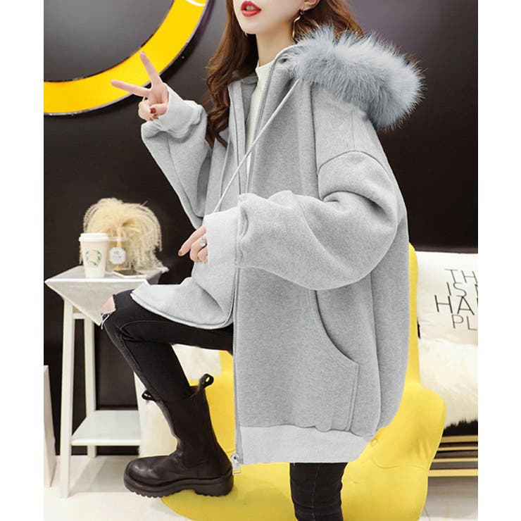 裏微起毛パーカージップアップ レディース | Miniministore | 詳細画像2 