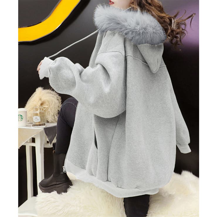 裏微起毛パーカージップアップ レディース | Miniministore | 詳細画像3 