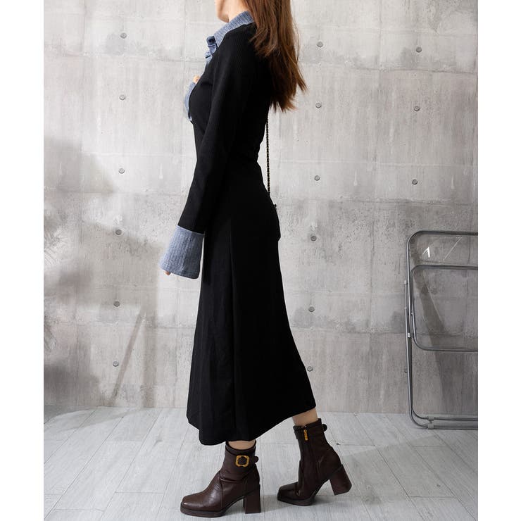 ポロ衿ロングワンピースハーフボタンワンピ | Miniministore | 詳細画像13 