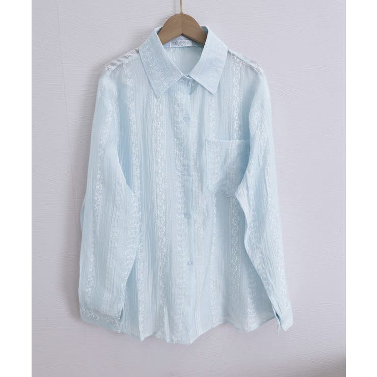 韓国風シアーシャツレース柄ブラウス春夏服 | Miniministore | 詳細画像31 
