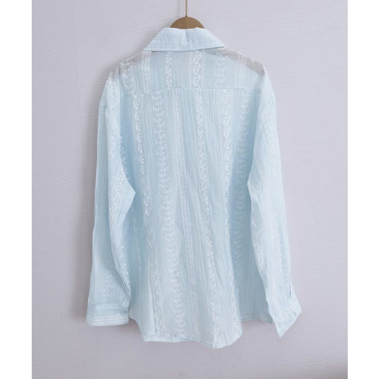 韓国風シアーシャツレース柄ブラウス春夏服 | Miniministore | 詳細画像32 
