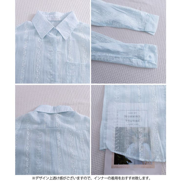 韓国風シアーシャツレース柄ブラウス春夏服 | Miniministore | 詳細画像34 